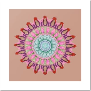 Abstract Circle Pattern With Floral Elements 11 Posters and Art